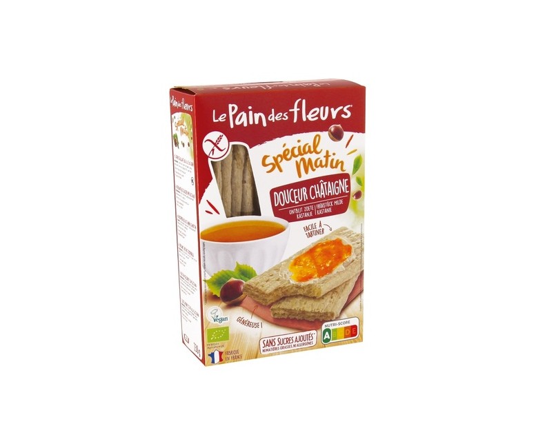 Tostadas Crujientes de Castaña Spécial Matin Bio Sin Gluten 230 g Le pain des fleurs