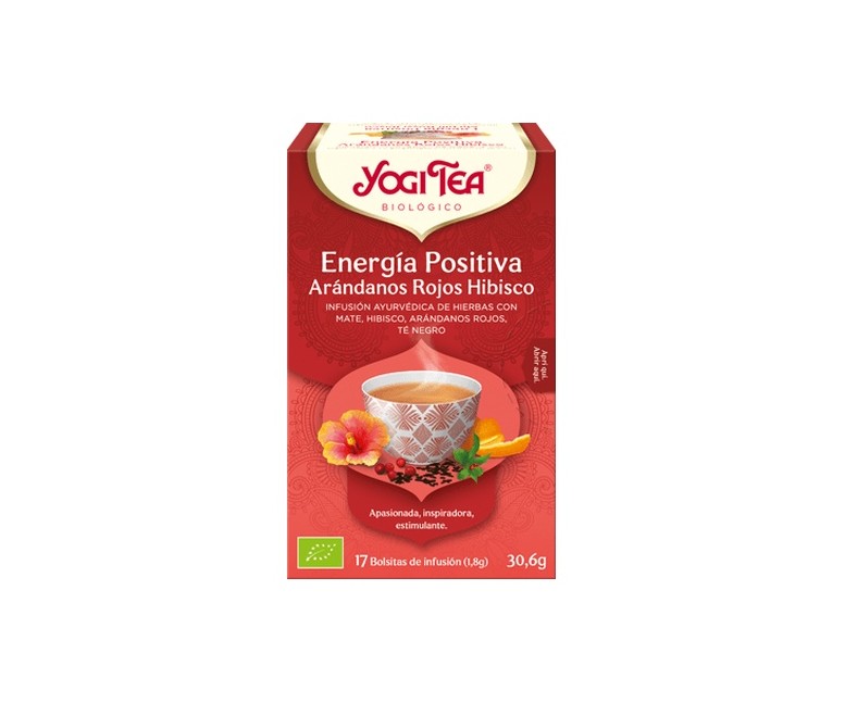 Infusión ayurvédica Energía Positiva con Arándanos Rojos e Hibisco 17 bolsitas infusoras de 1.8g Yogi Tea