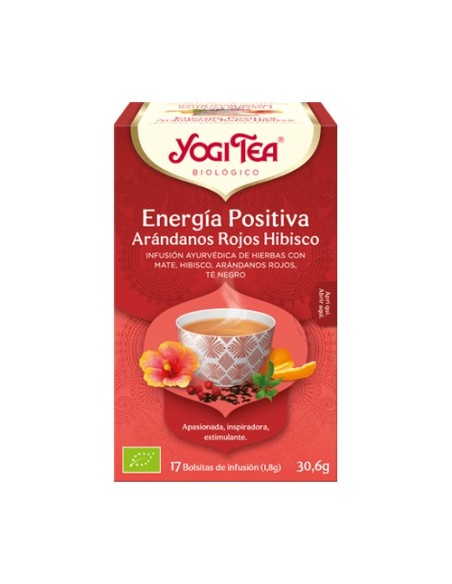 Infusión ayurvédica Energía Positiva con Arándanos Rojos e Hibisco 17 bolsitas infusoras de 1.8g Yogi Tea