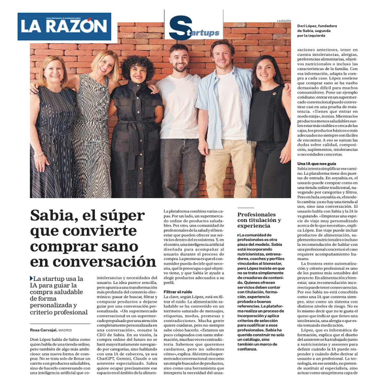 Recorte de La Razón sobre Sabia