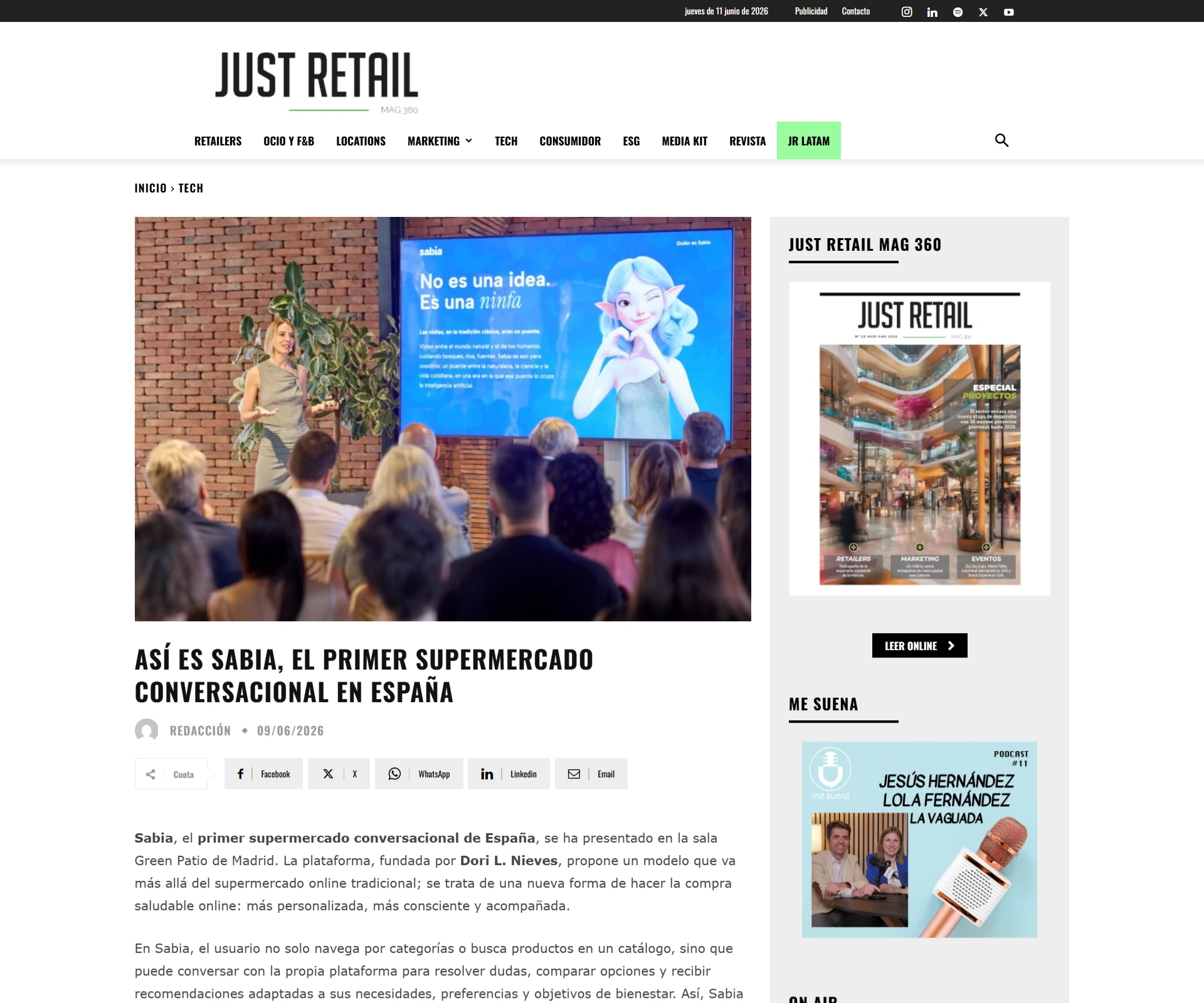 Just Retail: Así es Sabia, el primer supermercado conversacional en España