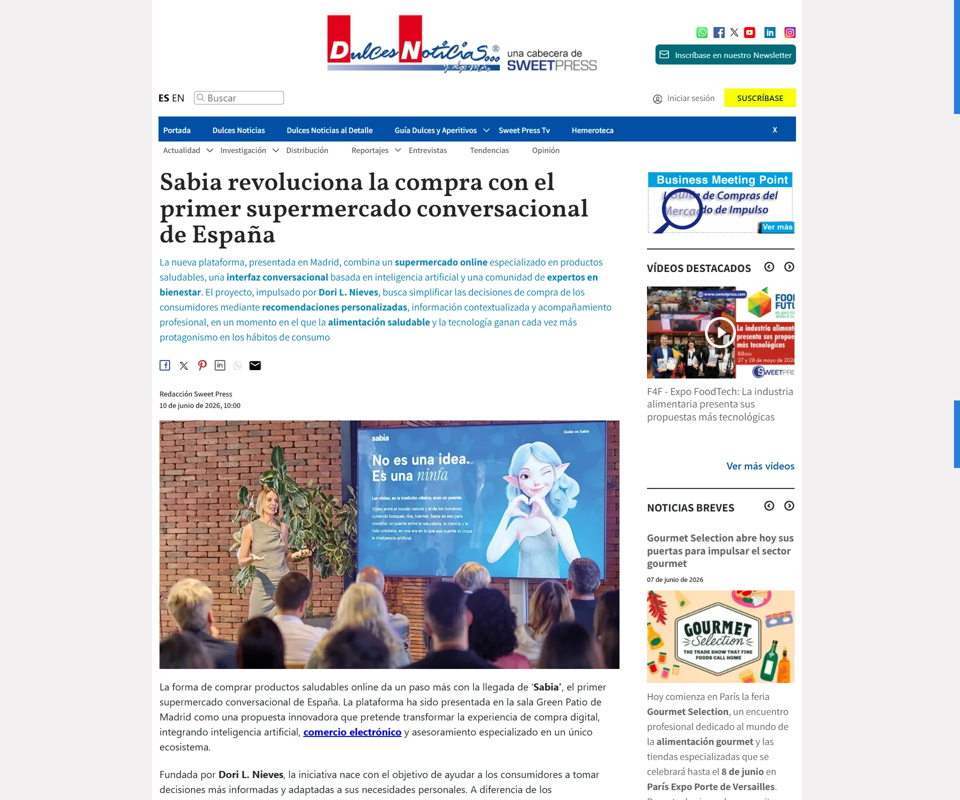 Dulces Noticias: Sabia revoluciona la compra